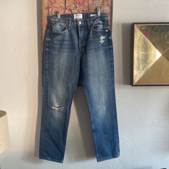 REVOLVE FRAME DENIM LE PEGGED JEAN BOHO DISTRESSED HIGH WAIST JEANS 26 - Picture 6 of 13